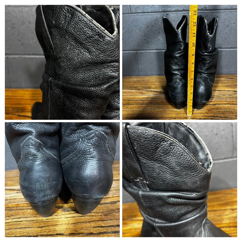 Acme Women’s Black Leather Western Boots Slouchy Mid Calf Size 10 - Picture 8 of 8
